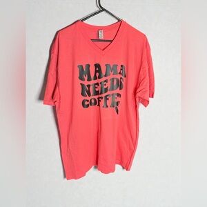 Vibrant Pink Graphic Tee - Mama Needs Coffee
